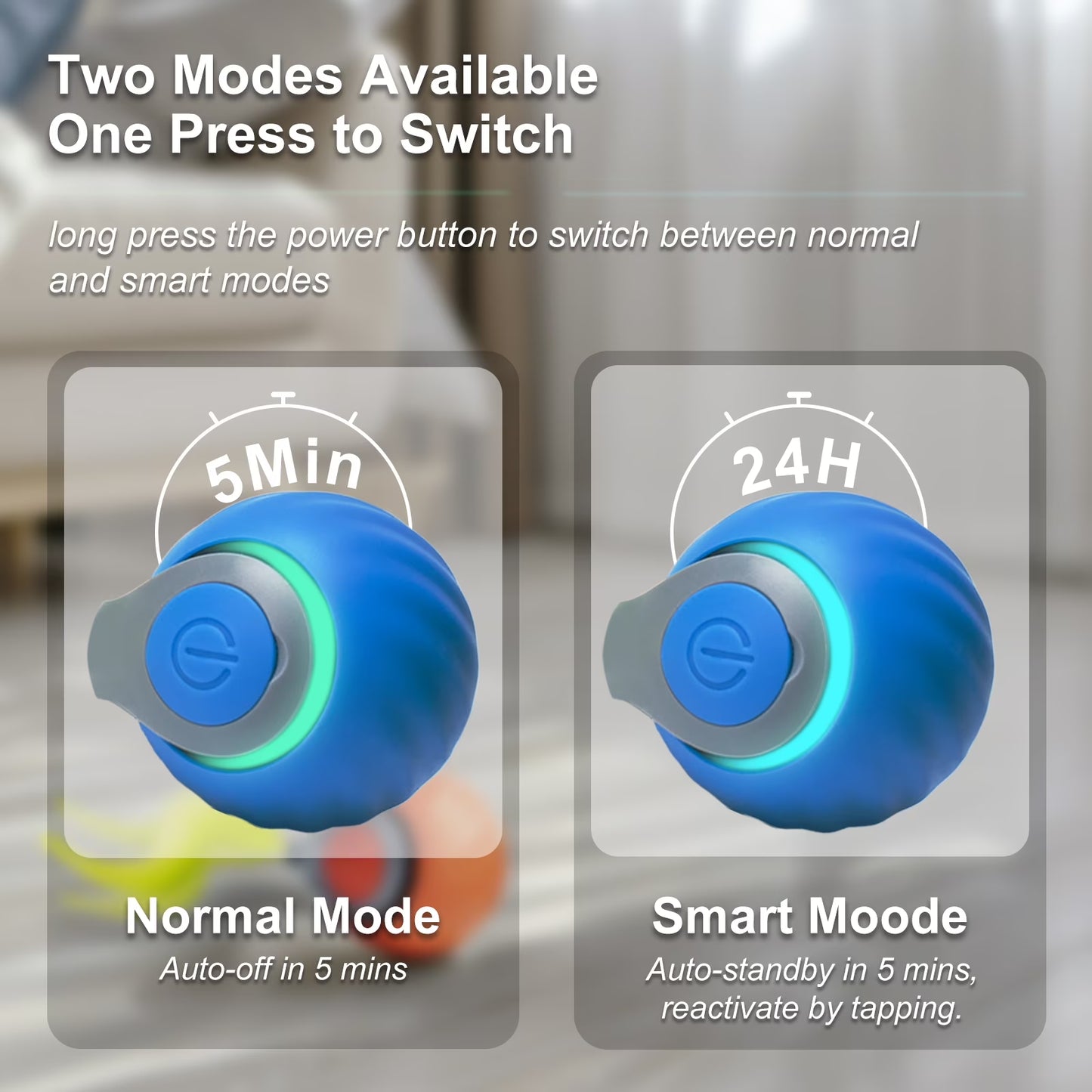 Cat Toys for Indoor Cat Toy Smart Interactive Cat Toy Ball Rechargeable Two Speed Adjustment for Bored Indoor Adult Cats, Red