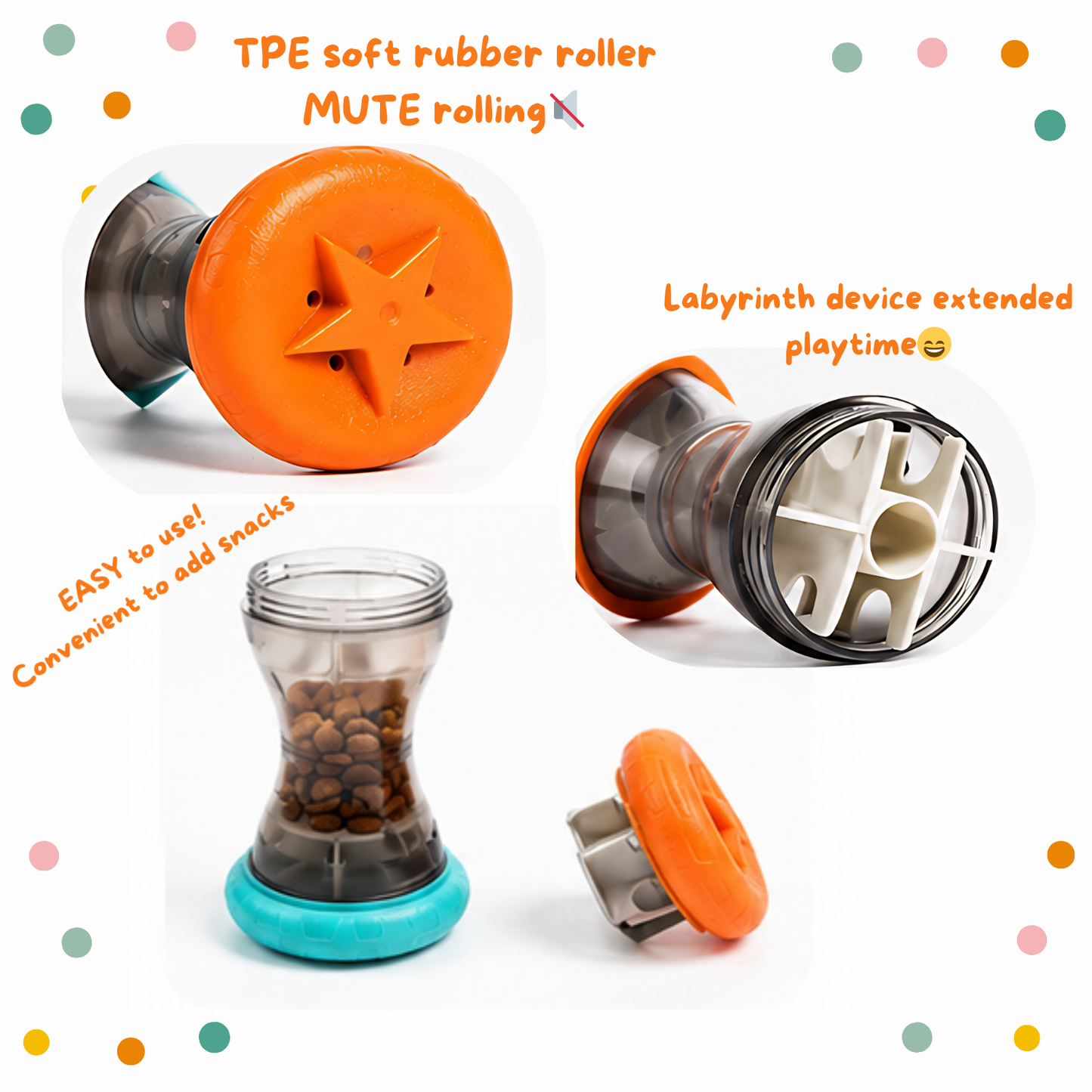 Treat Dispenser “Ramona” - Slow Feeder - Interactive Dog Puzzle🍗